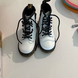 Dr. Martens White 1460 Boots with Black Accents